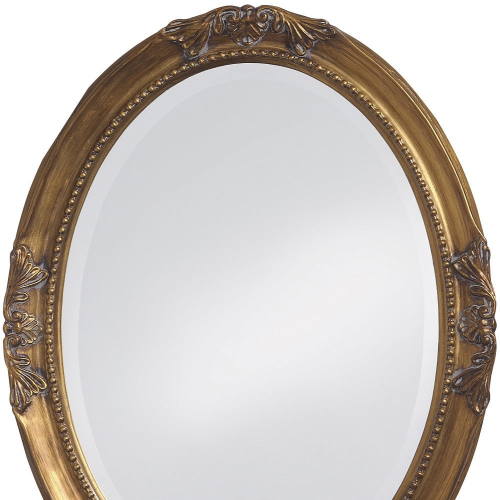 33" Gold Oval Framed Accent Mirror