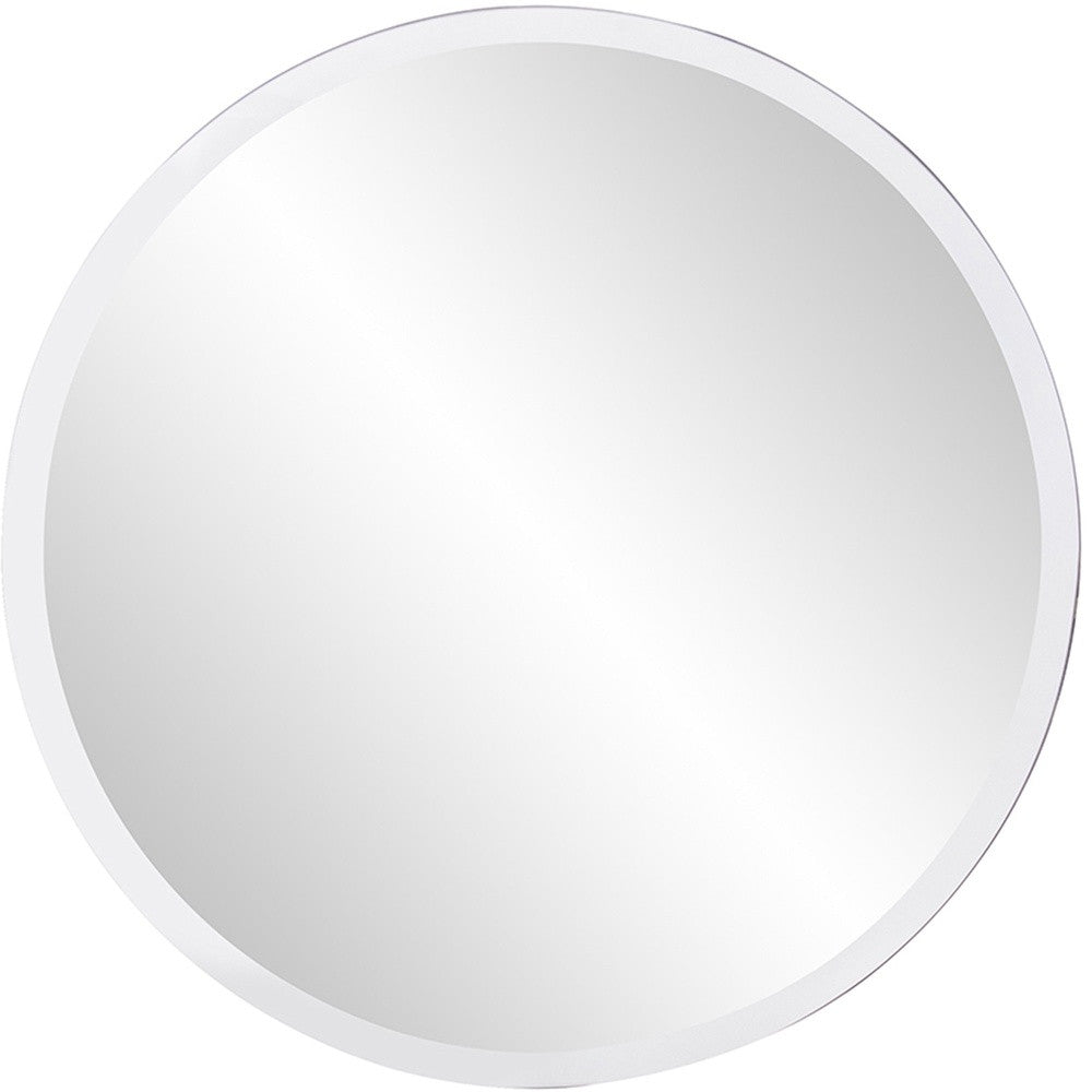 28" X 28" Minimalist Round Mirror With Beveled Edge