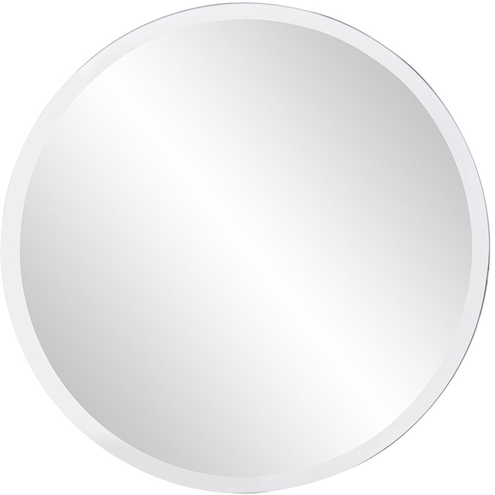 28" Gray Round Unframed Accent Mirror