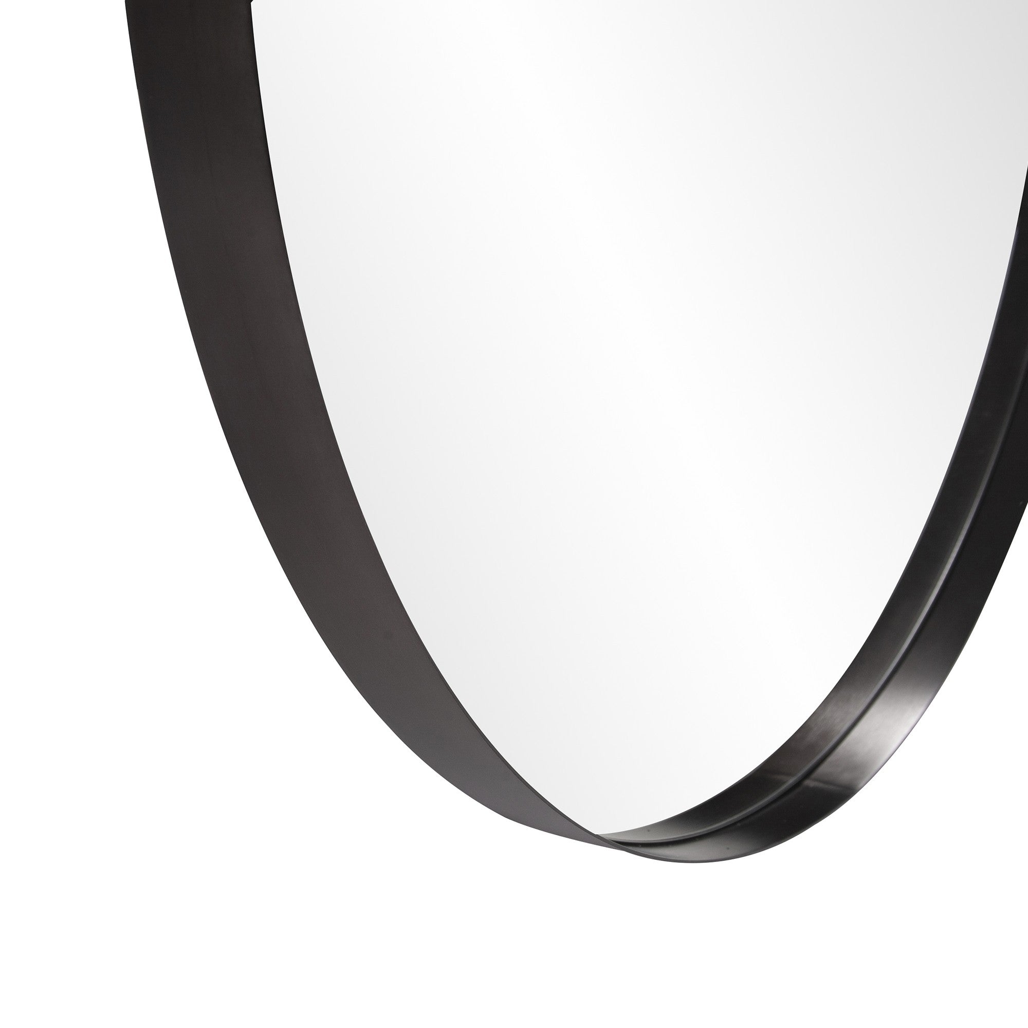 36" Black Round Framed Accent Mirror