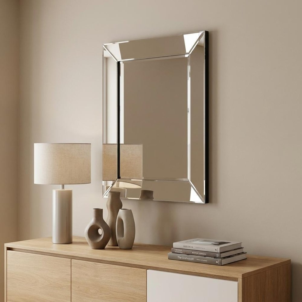 24" Clear Beveled Edge Frame Accent Mirror