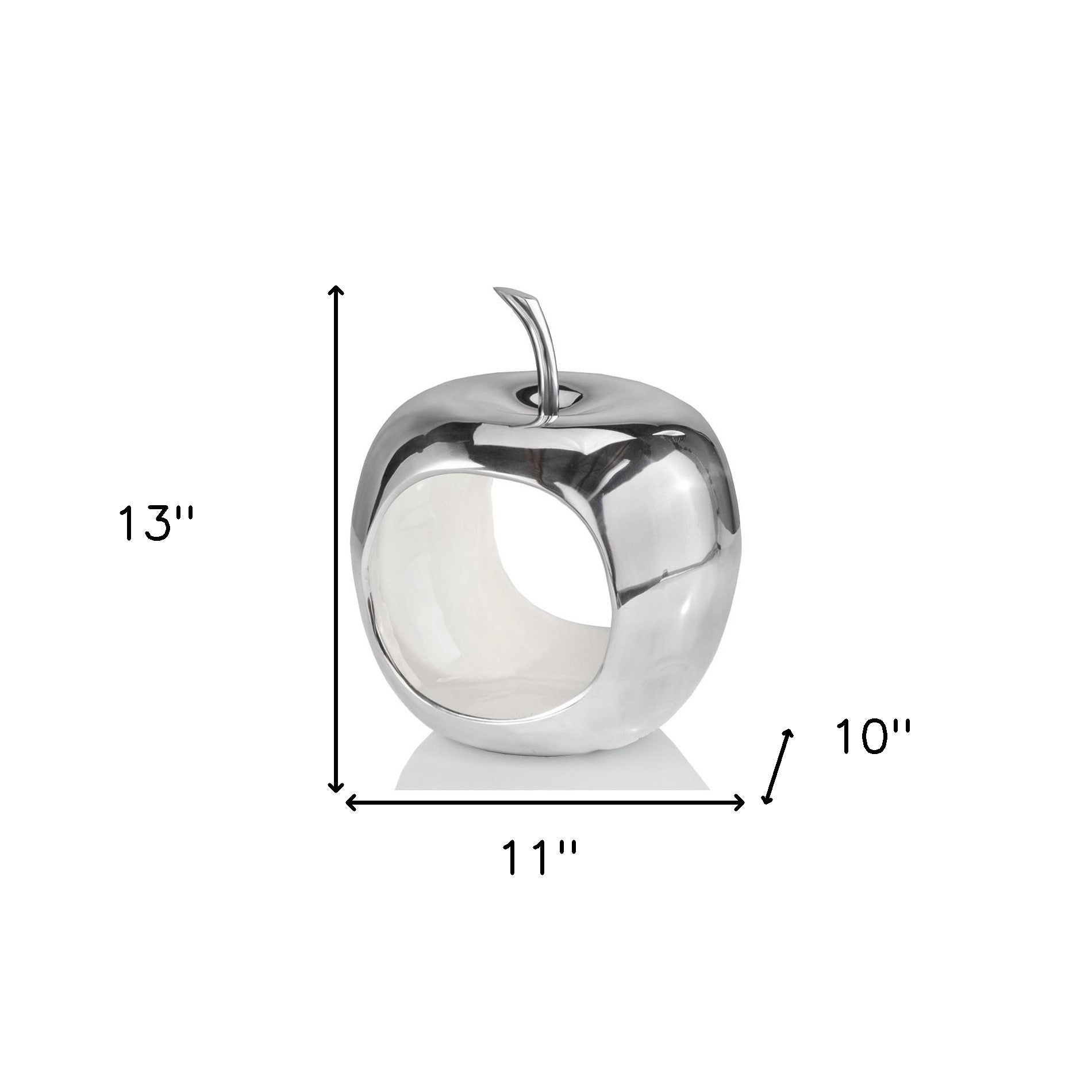 Apple Shaped Aluminum Decorative Accent Bowl