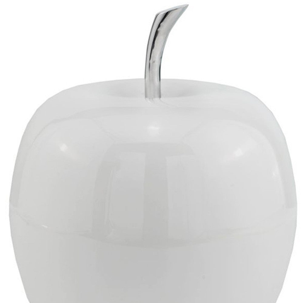 White Medium  Apple Shaped Aluminum Accent Home Decor