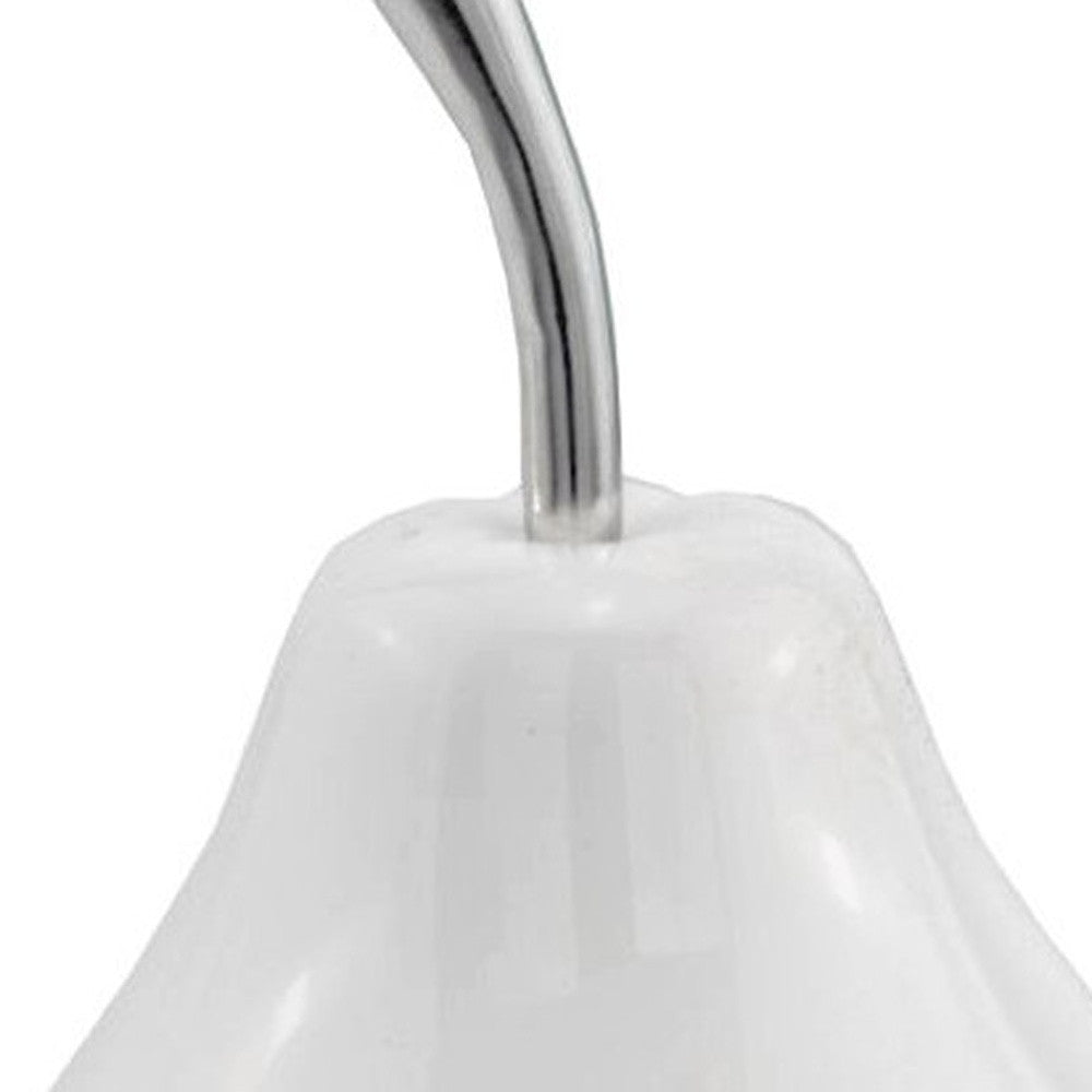White Medium  Pear Shaped Aluminum Accent Home Decor