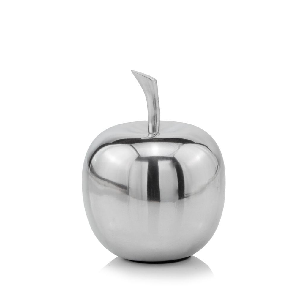 Silver Polished Mini Apple Shaped Aluminum Sculpture