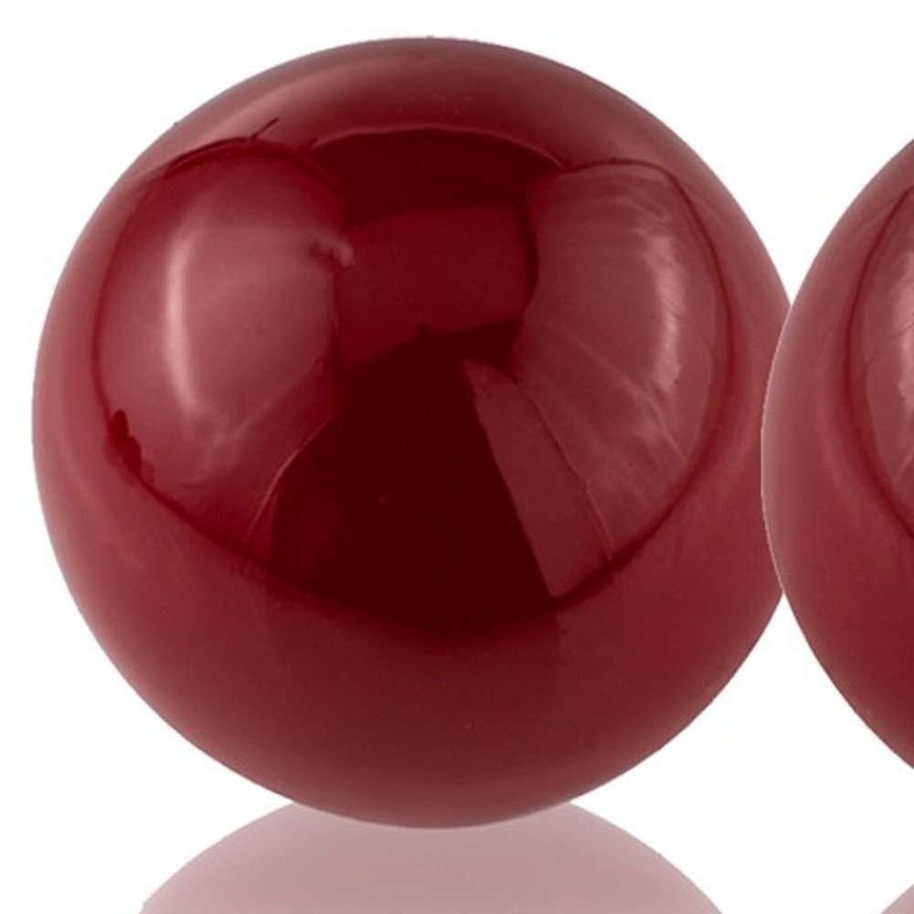 Set of Two Silver Buffed Aluminum Decorative Orb Tabletop Sculpture