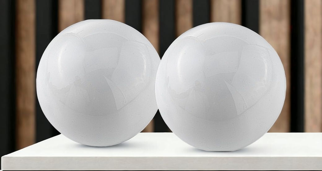 3" White Aluminum Decorative Orb Tabletop Sculpture