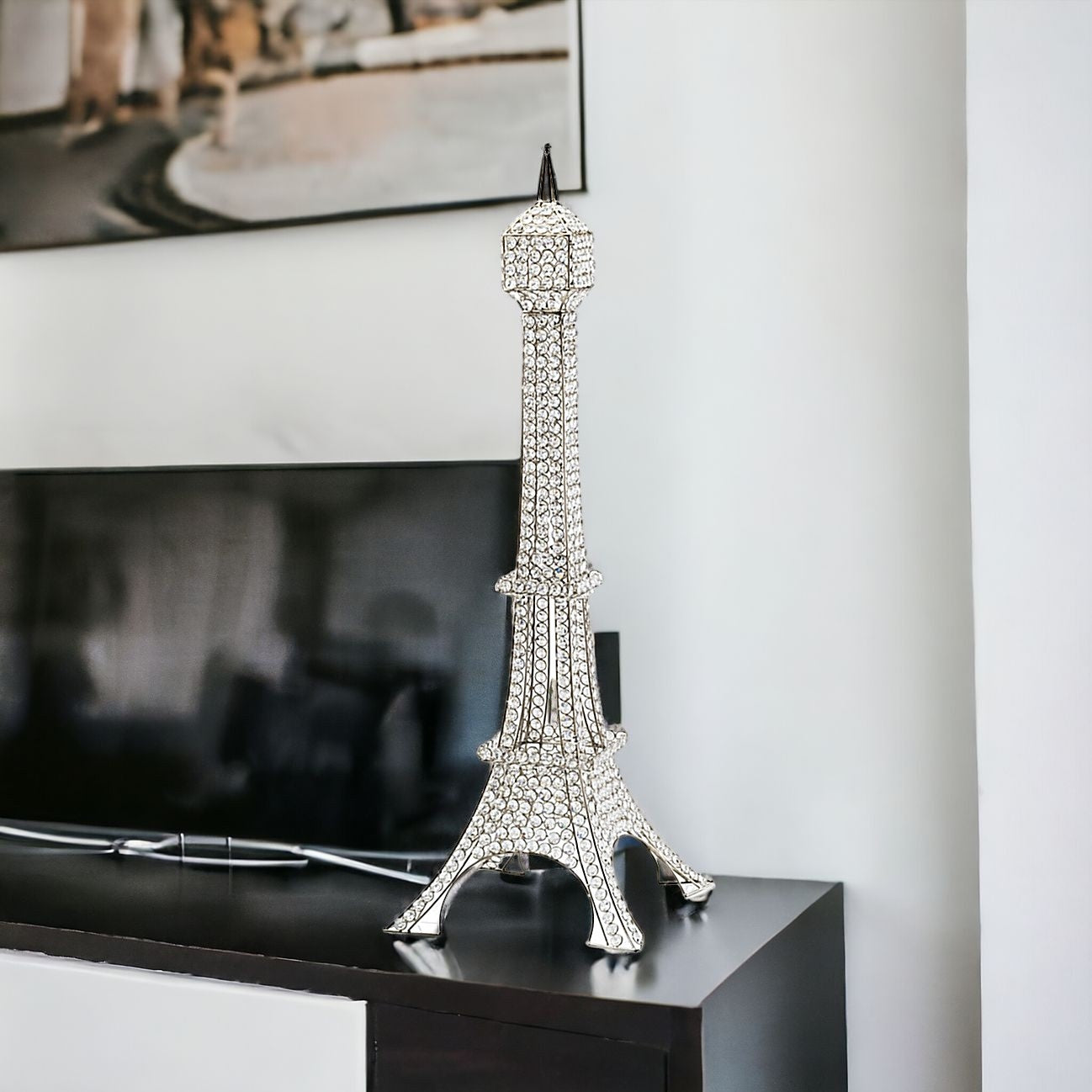 40'" Glam Bling Eifel Tower Tabletop Sculpture