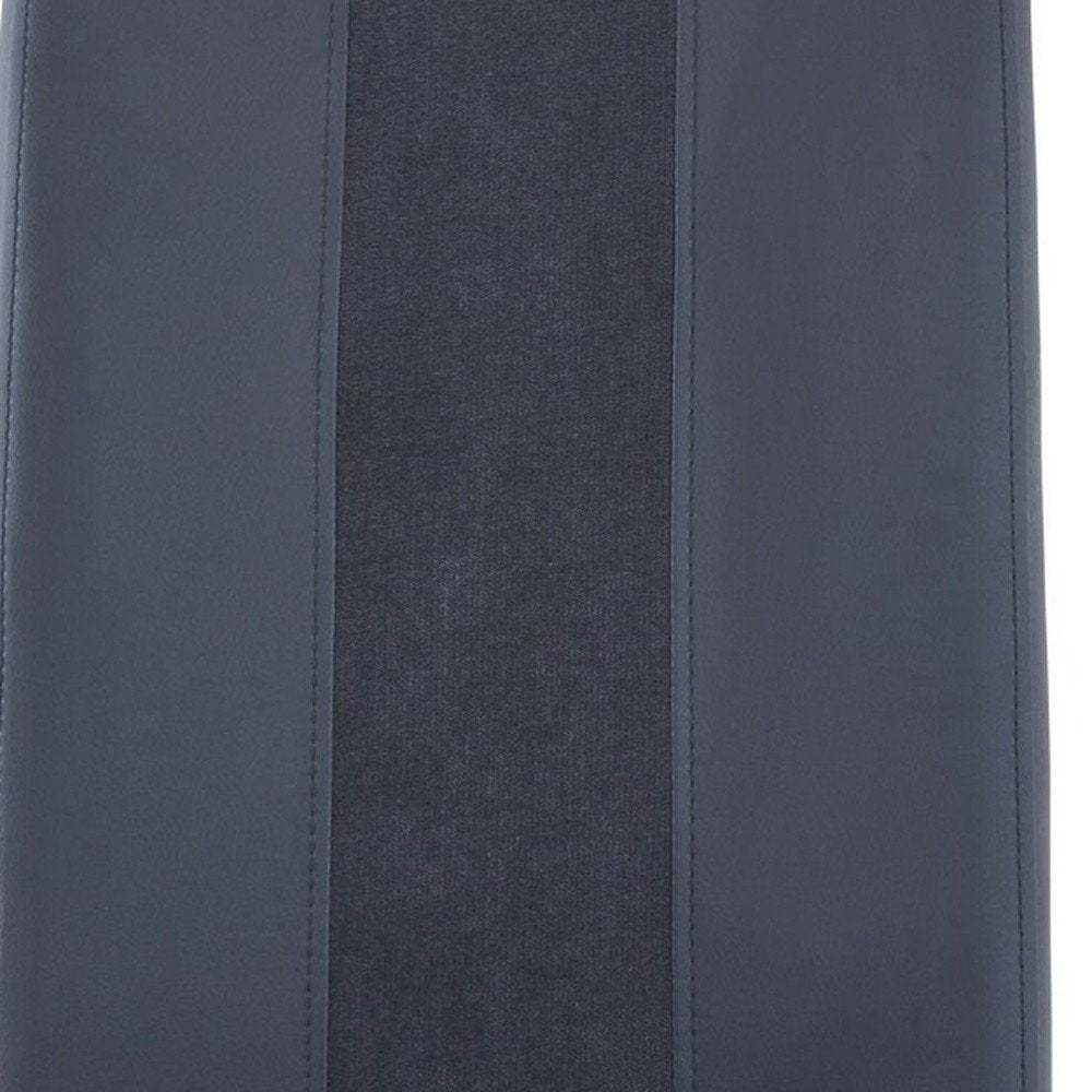 Set of Four Black and Silver Upholstered Faux Leather Dining Side Chairs