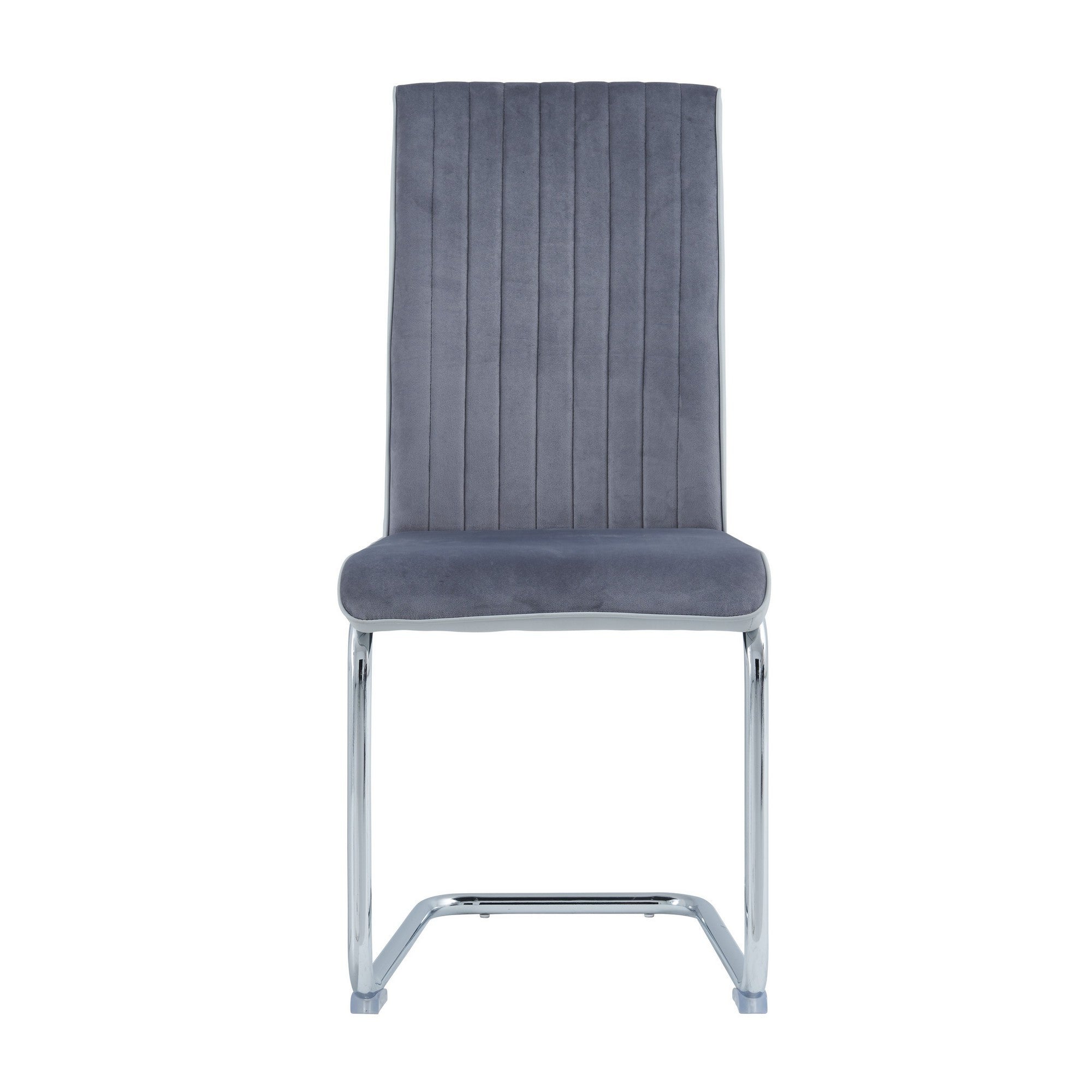 Set Of 4 Two Tone Grey And Chrome Dining Chairs Set Of 4 Two Tone Grey And Chrome Dining Chairs