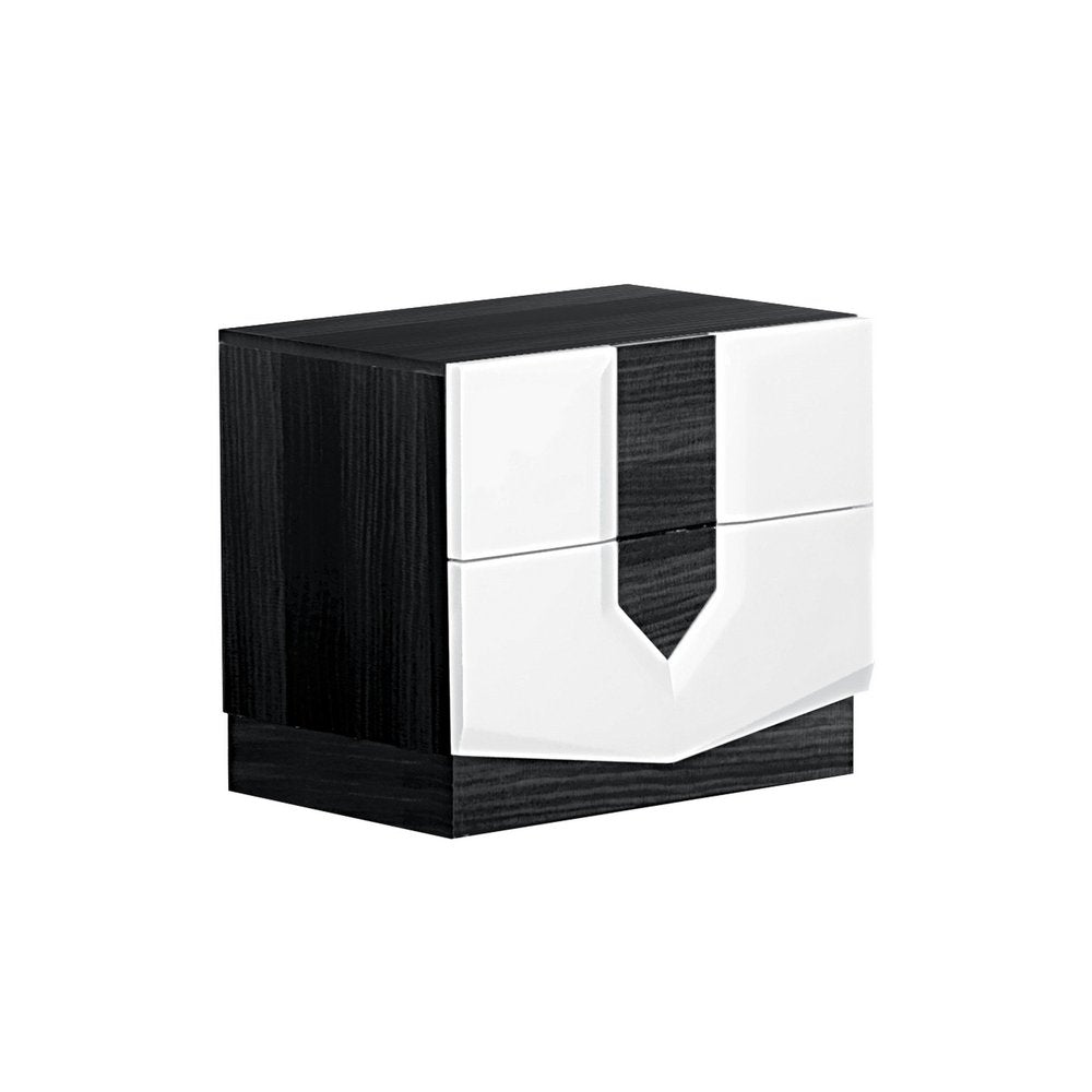 21" Gray Wood Two Drawer Nightstand