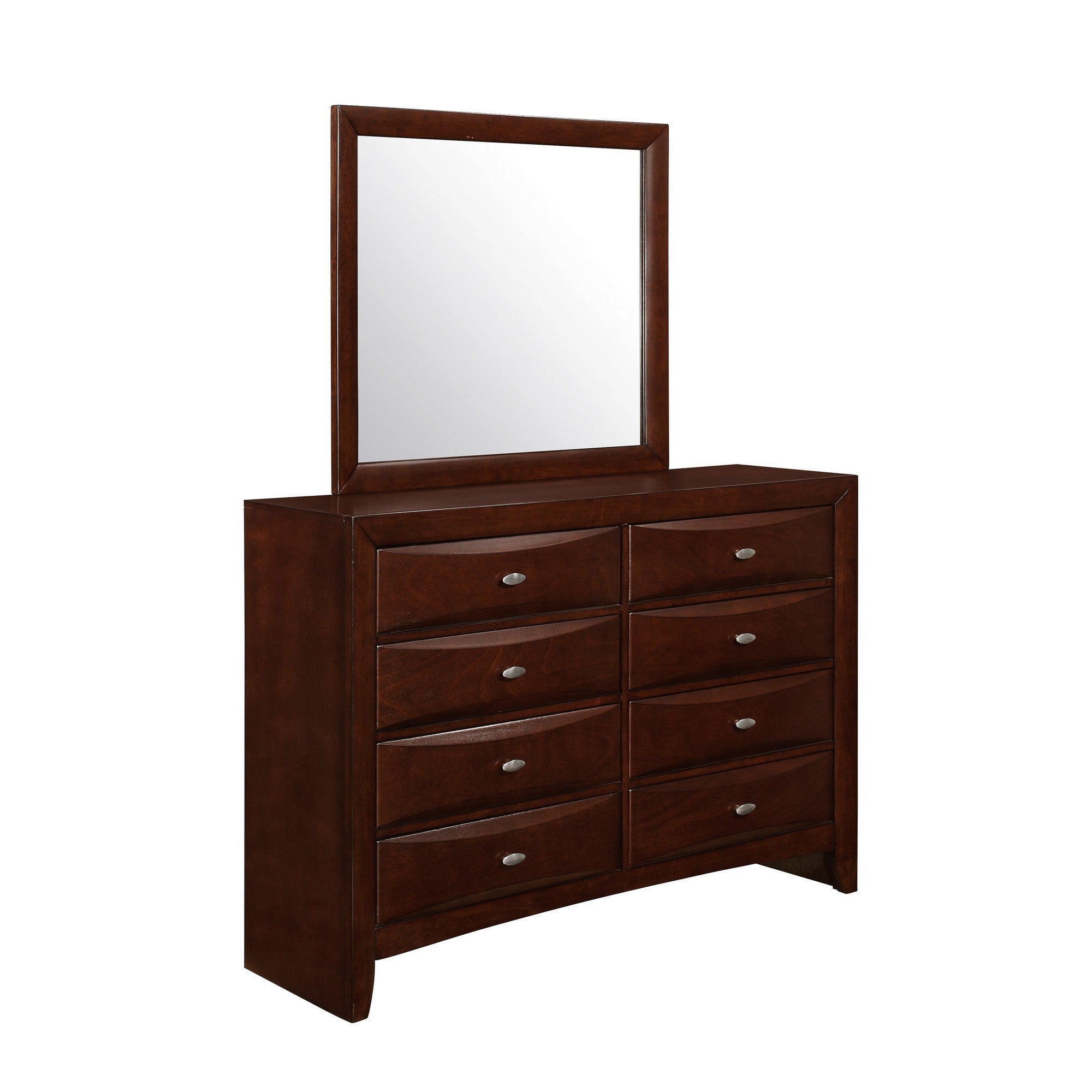 54" Cherry Solid Wood Eight Drawer Double Dresser