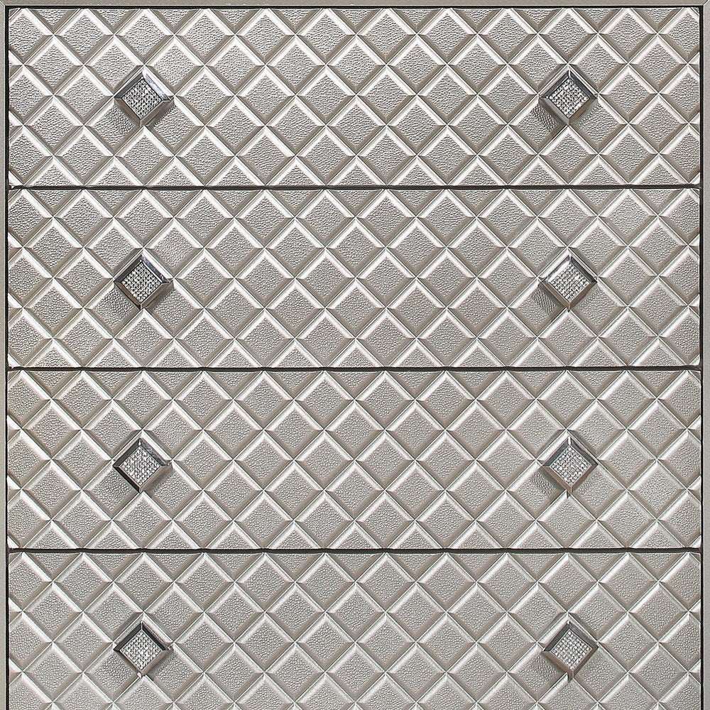 Champagne Toned Chest With Tapered Acrylic Legs And 5 Drawers