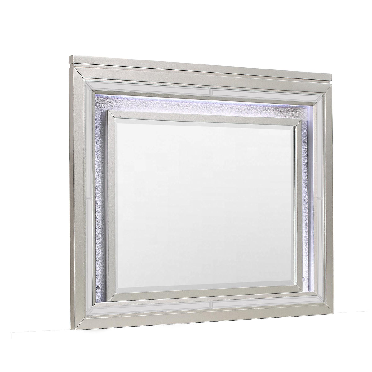 38" Champagne Wood Lighted Mounted Accent Mirror