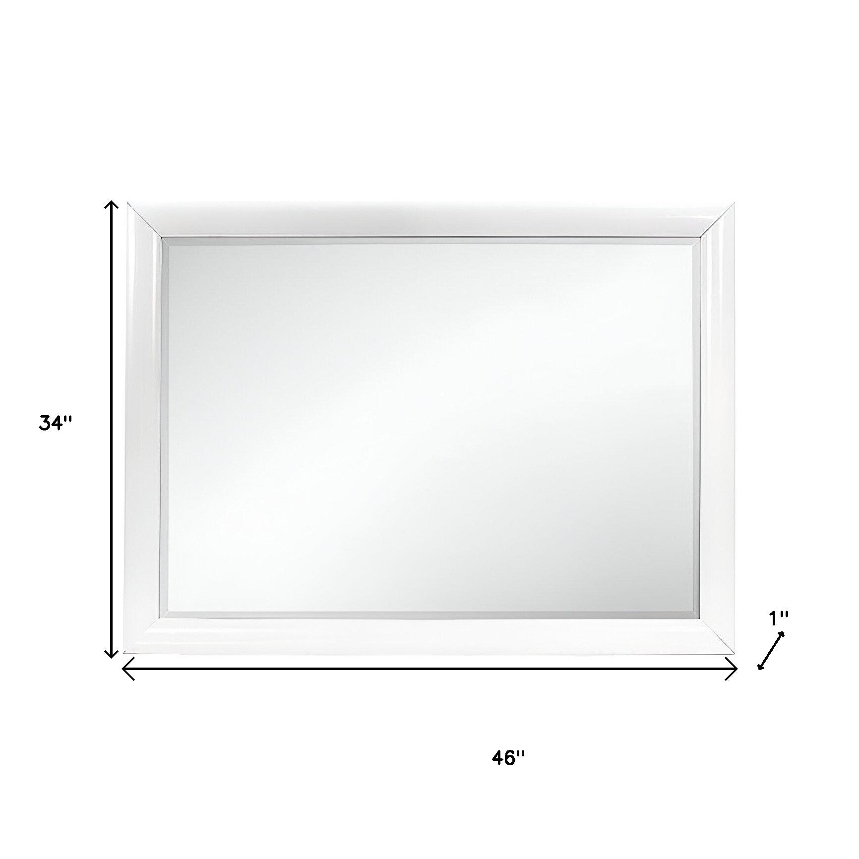 34" White Wood Framed Accent Mirror