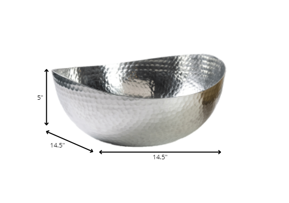 Handcrafted 14.5" Hammered Stainless Steel Centerpiece Bowl