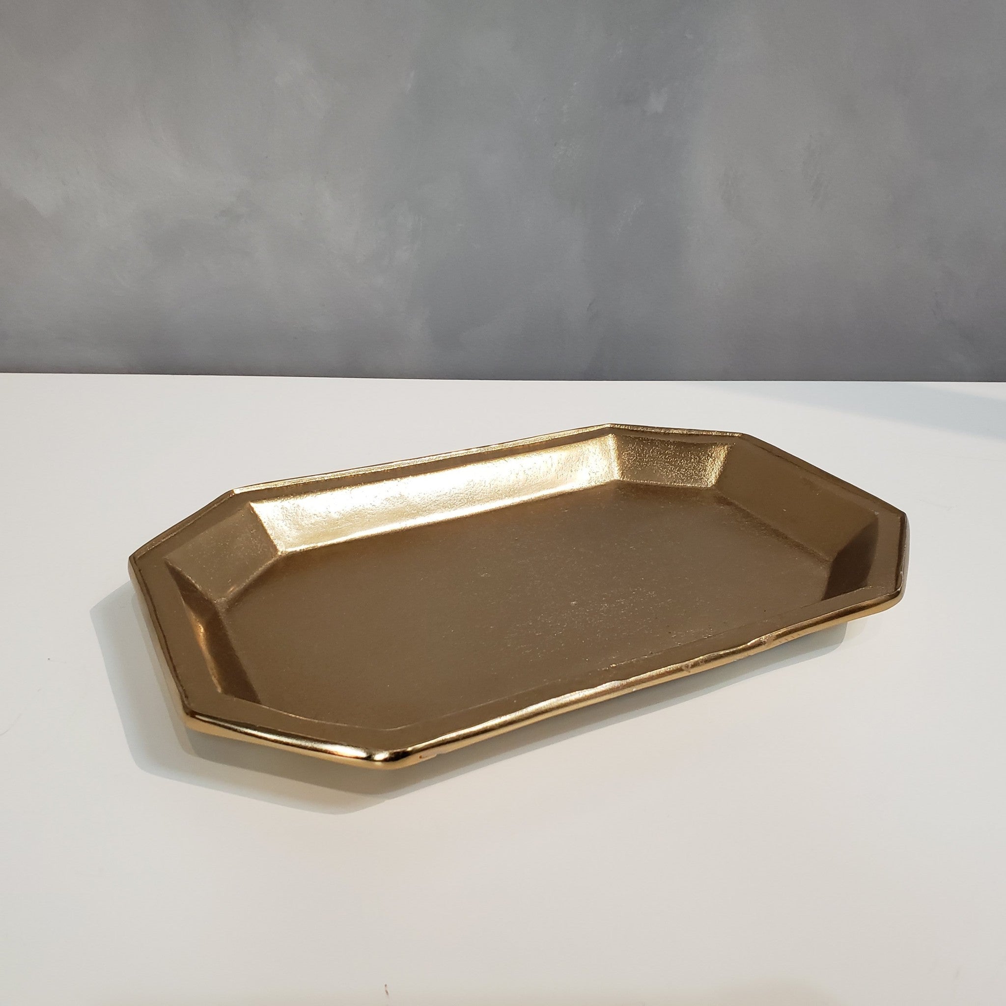 Gilded Gold Finish Textured Serving Tray
