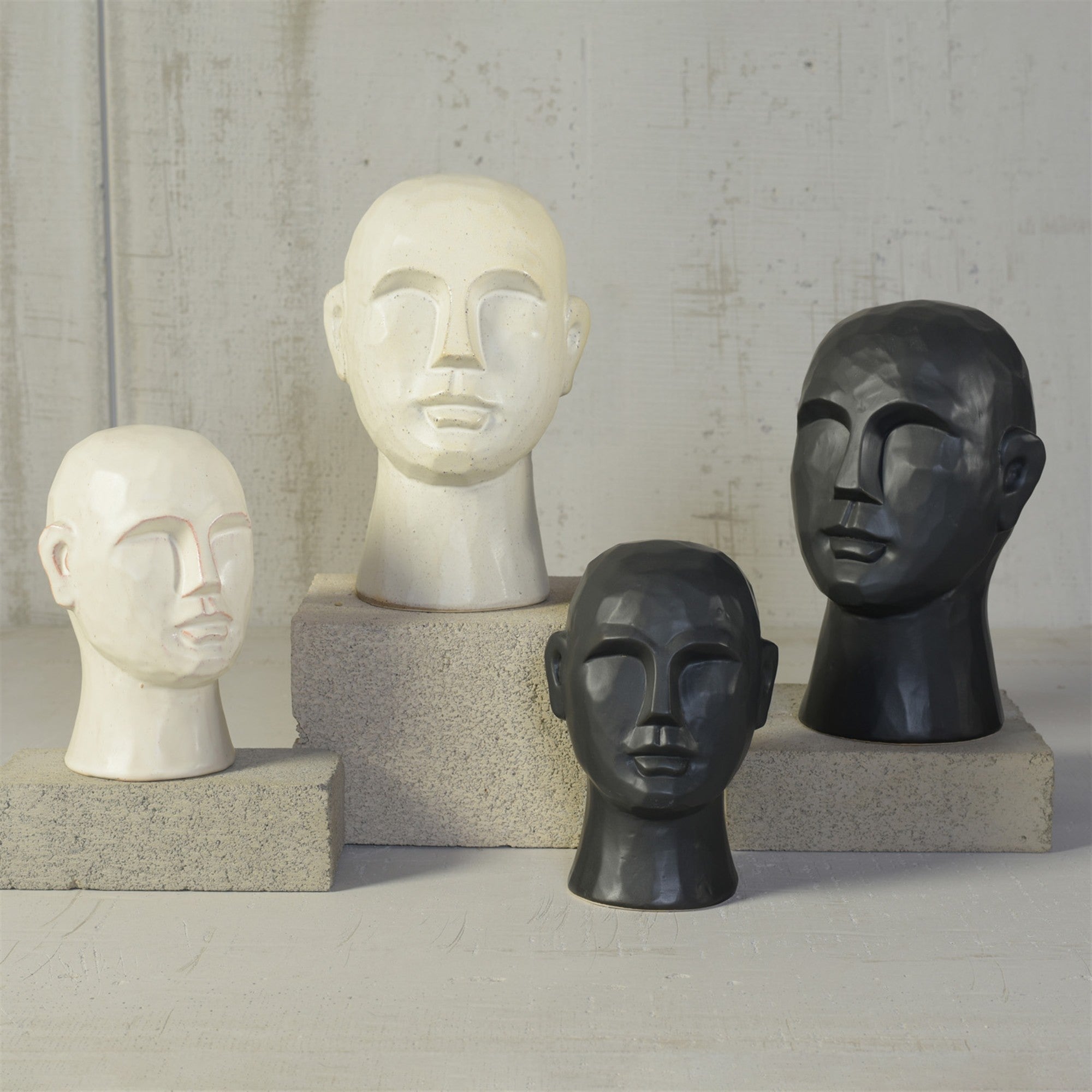 8" Matte White Ceramic Bust Decorative Sculpture