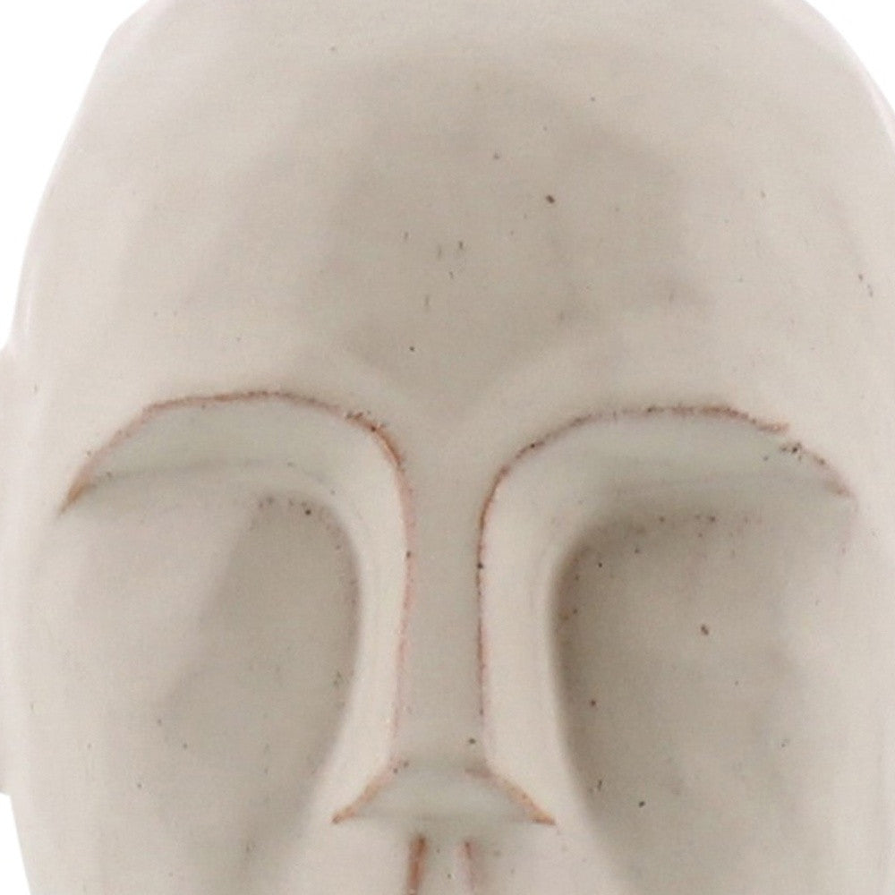 8" Matte White Ceramic Bust Decorative Sculpture