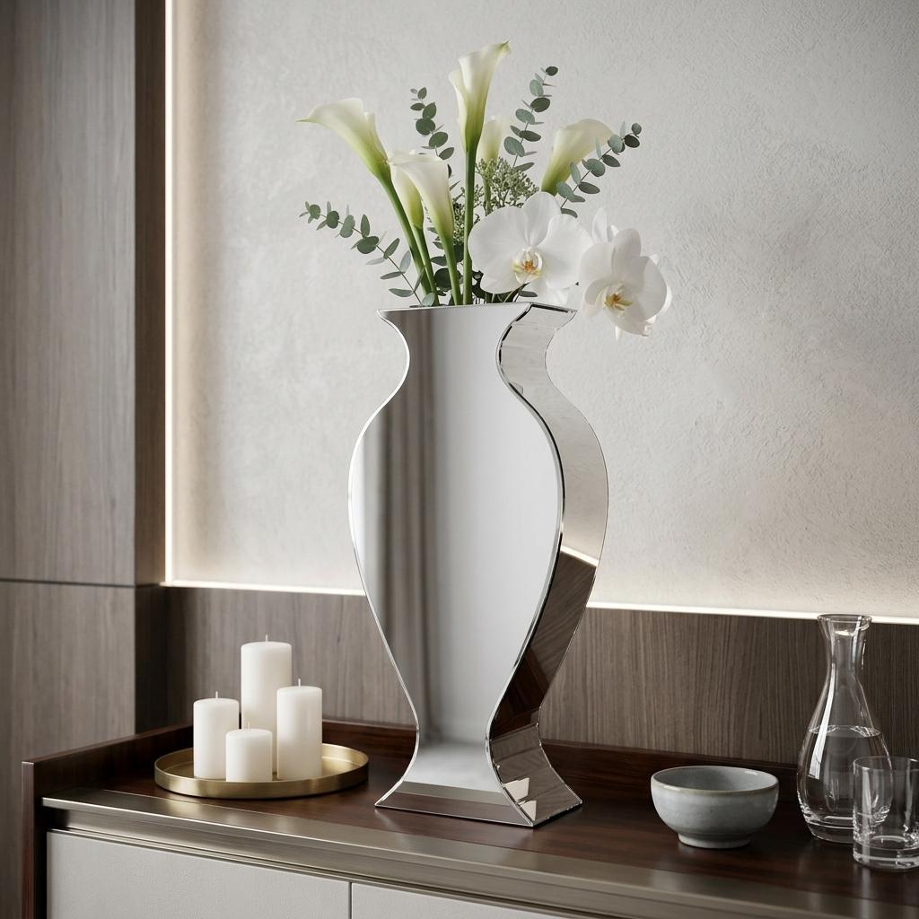 28" Clear Crystal Glass Table Vase
