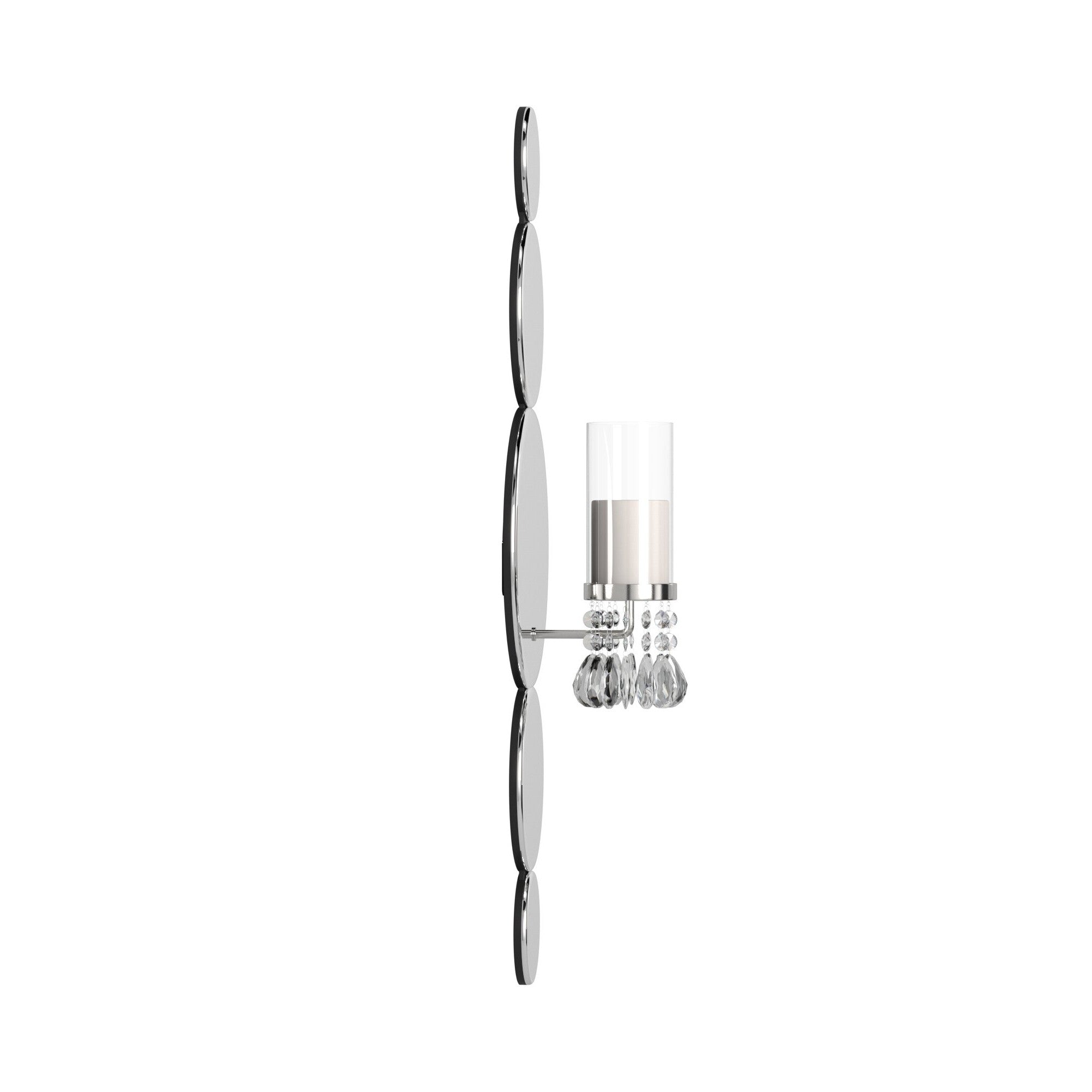 Silver and Clear Modern Bling Mirrored Wall Sconce