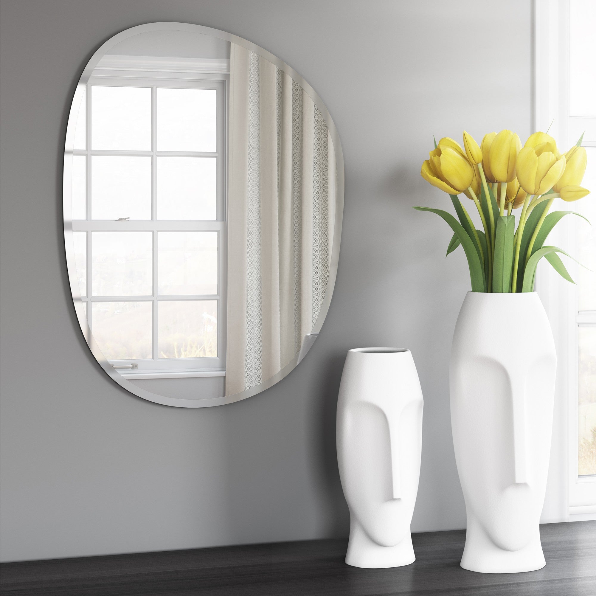 24" Mirror Oval Unframed Accent Mirror