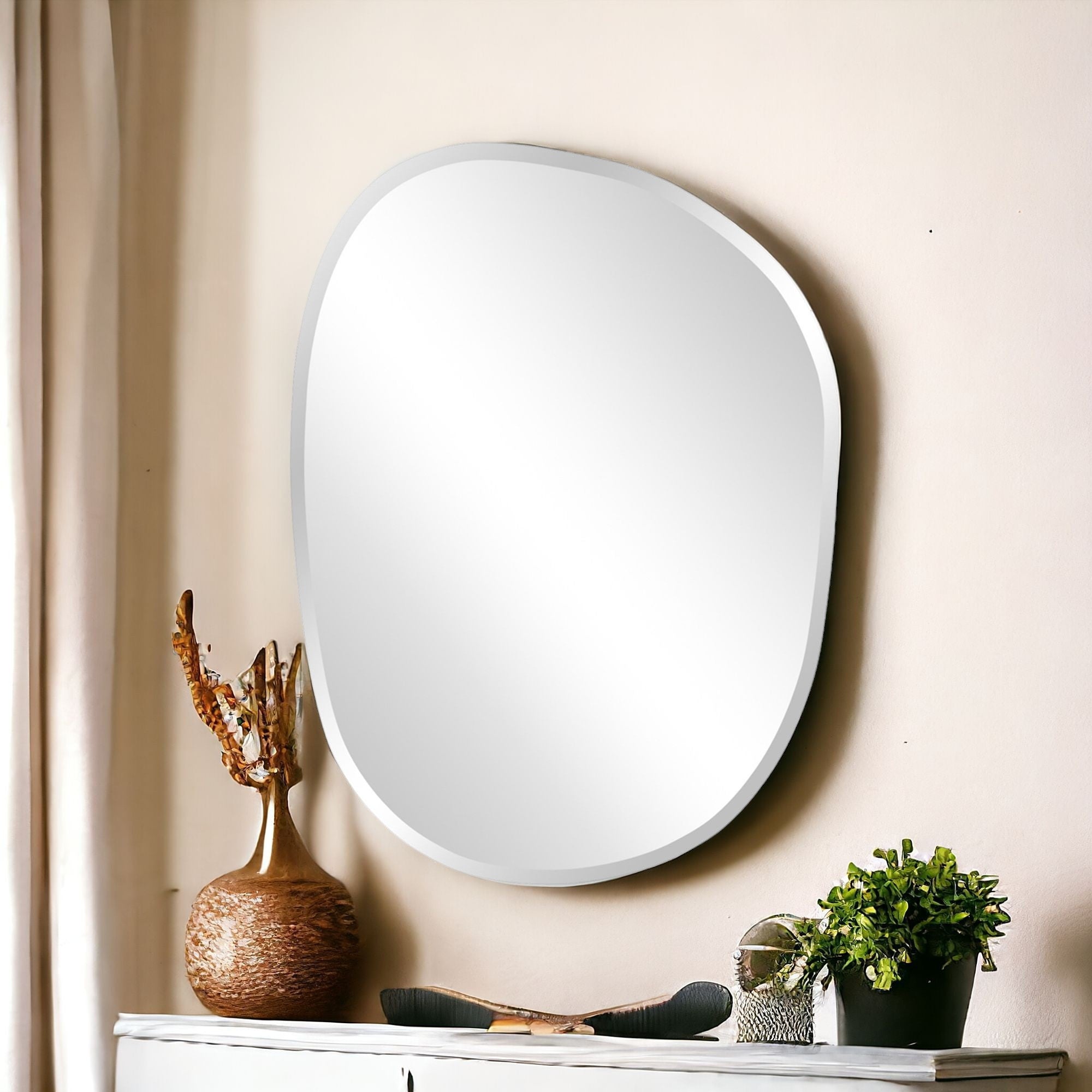 24" Mirror Oval Unframed Accent Mirror