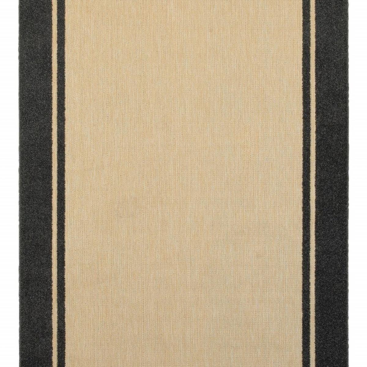 4' X 5' Beige And Black Indoor Outdoor Area Rug