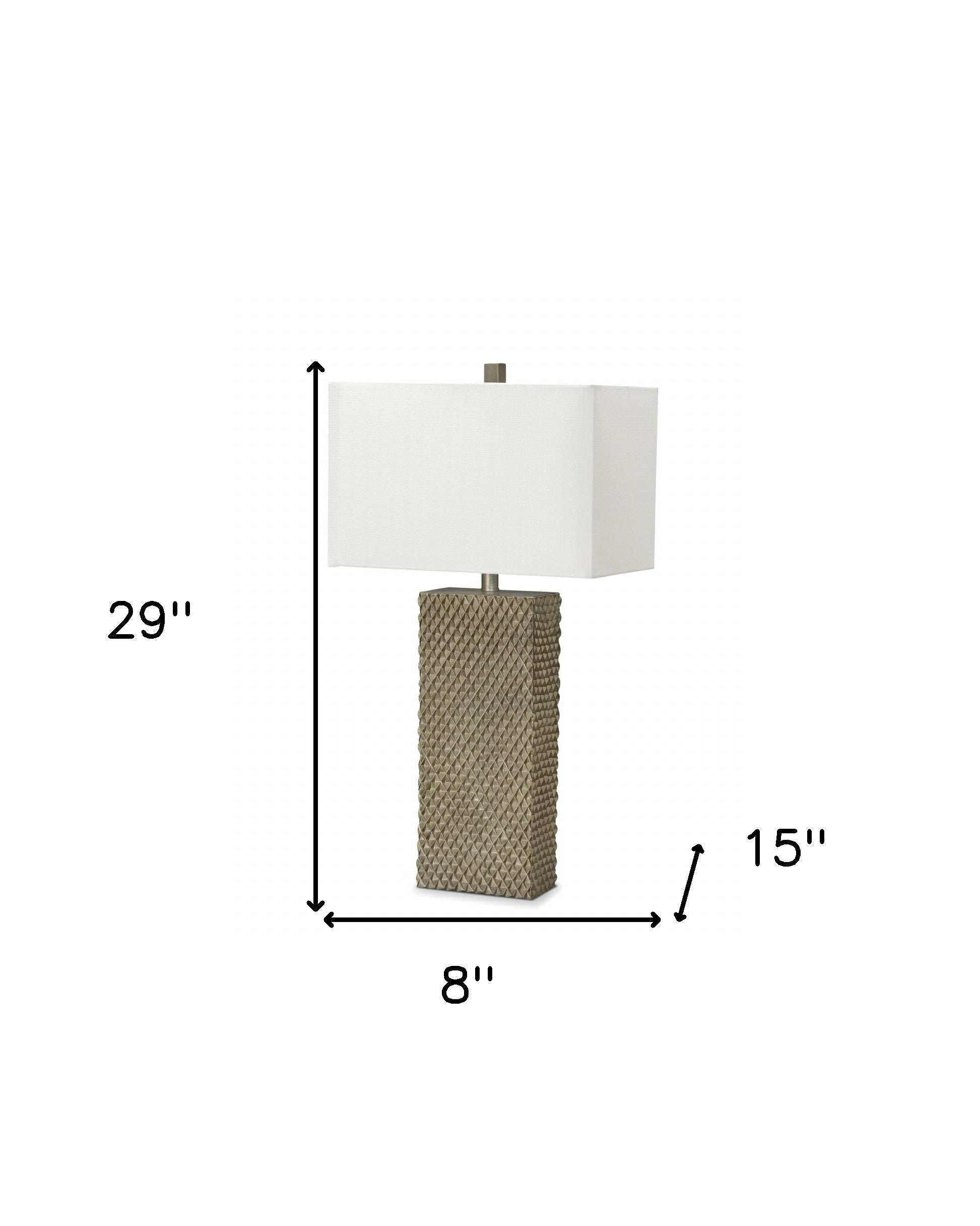 Set of Two 29" Gold Waffle Table Lamps With White Shade