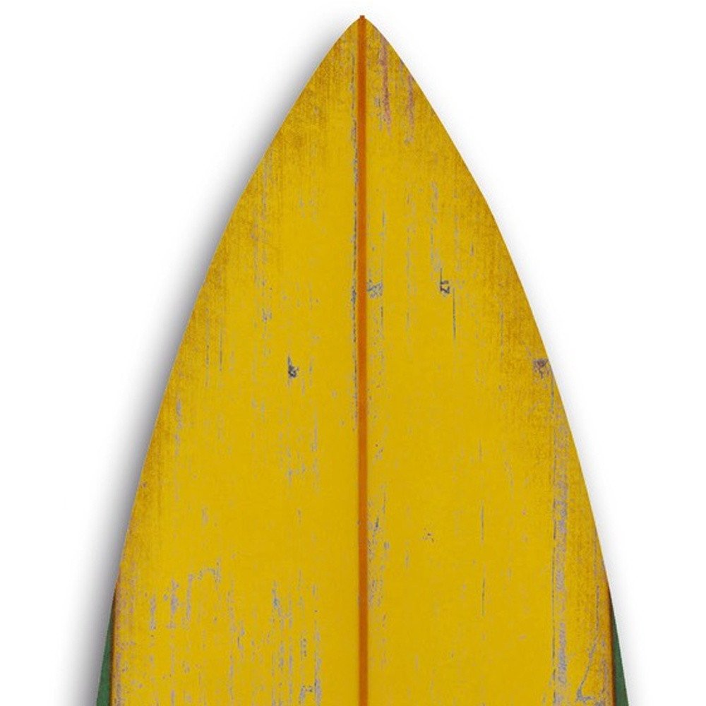 76" X 18" Yellow Wood Hanging Dimensional Sculpture