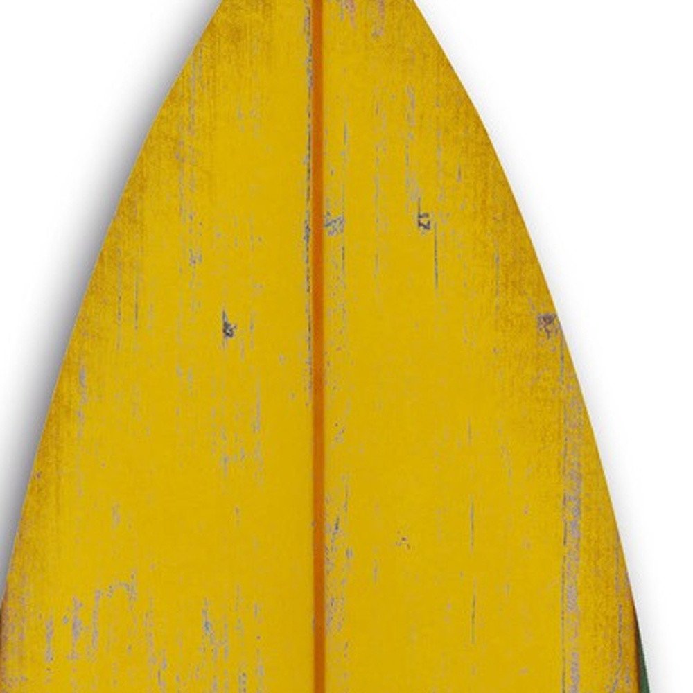 76" X 18" Yellow Wood Hanging Dimensional Sculpture