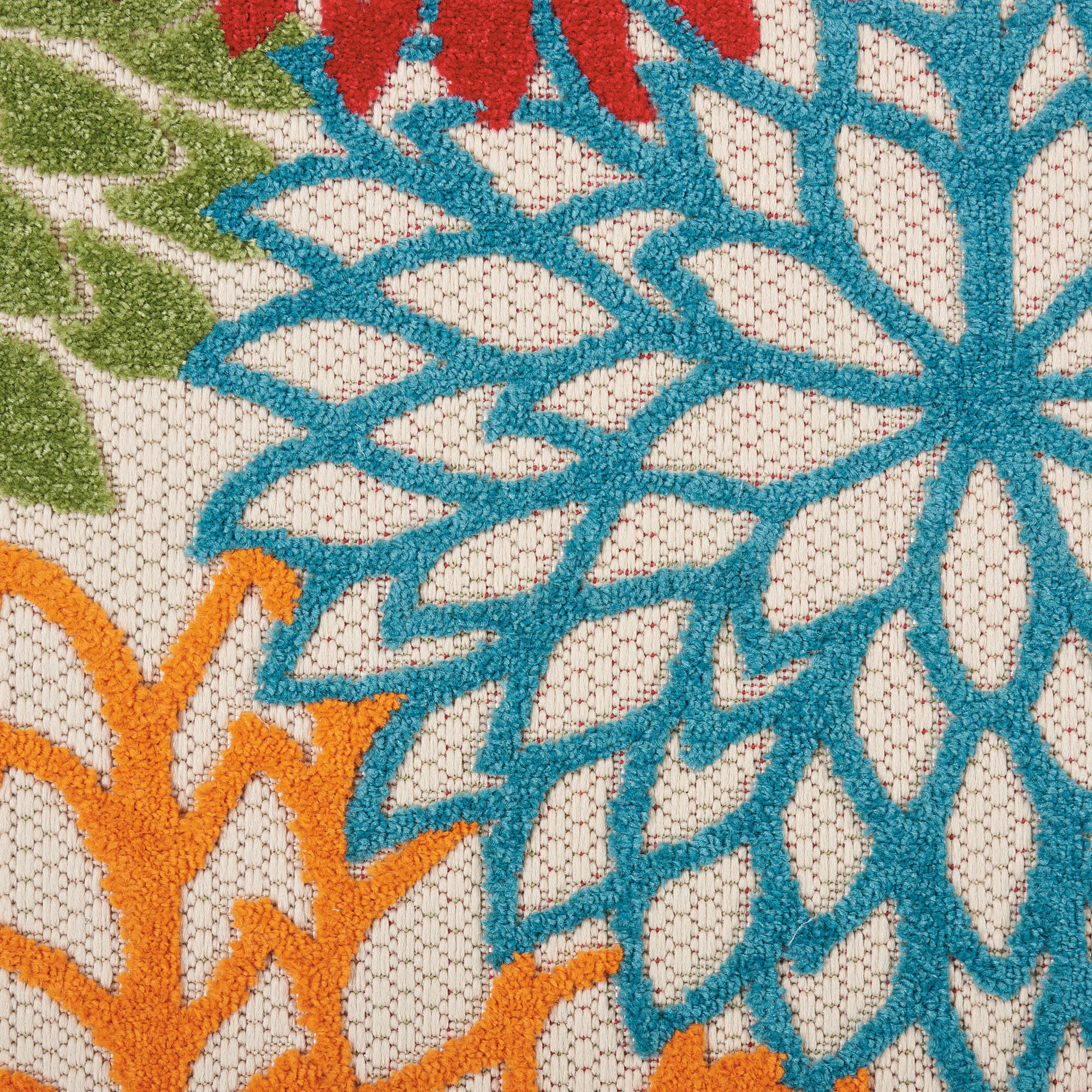 8' Green And Ivory Indoor Outdoor Area Rug