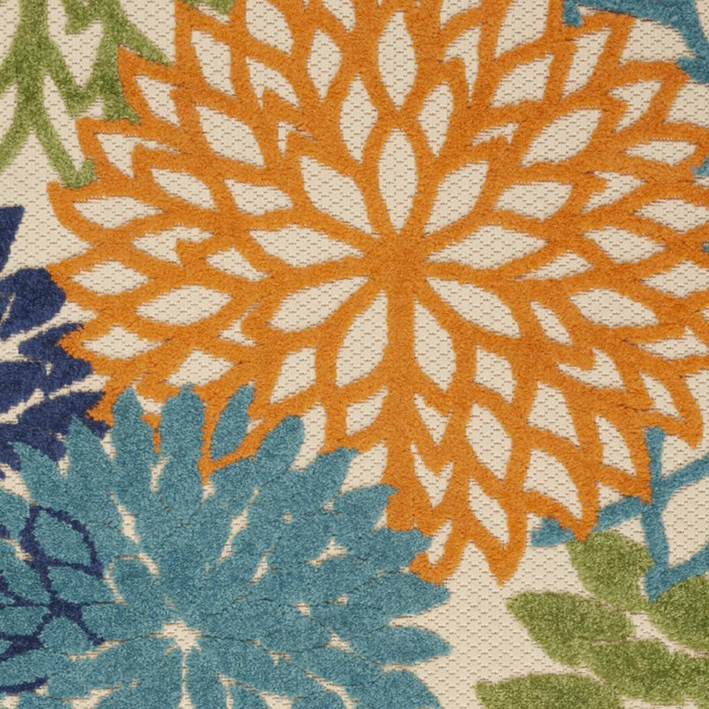 3' X 4' Ivory And Blue Indoor Outdoor Area Rug