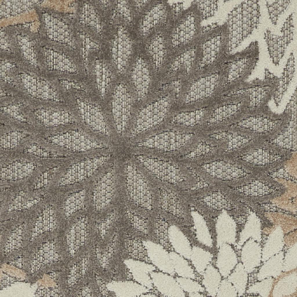 10' Gray And Ivory Indoor Outdoor Area Rug