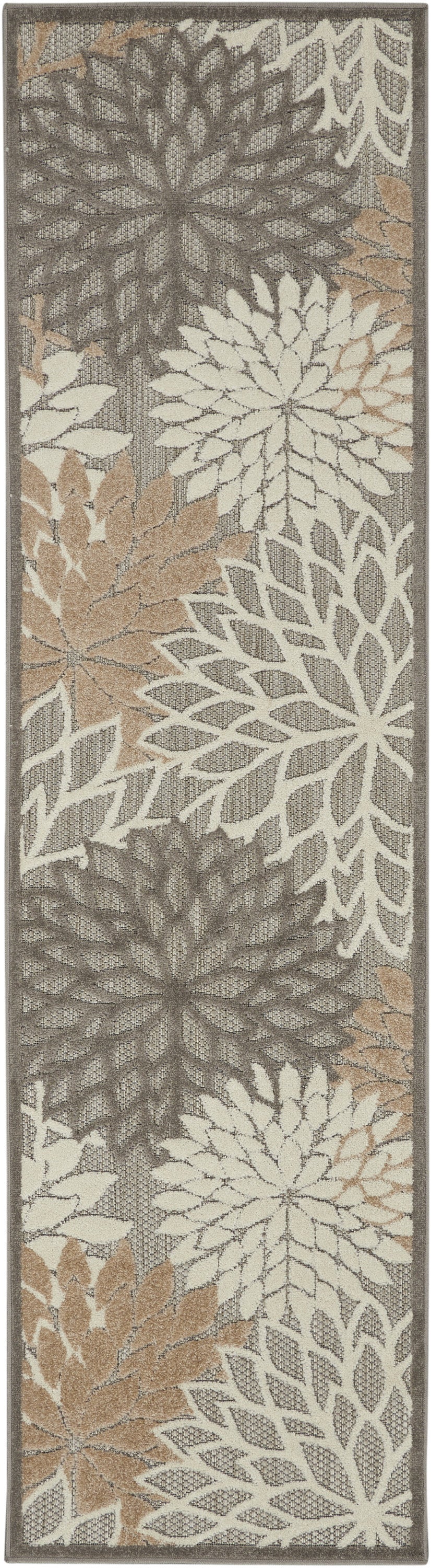 10' Gray And Ivory Indoor Outdoor Area Rug