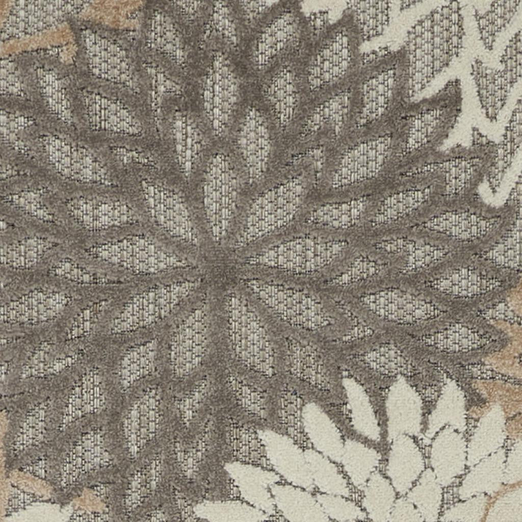 10' Gray And Ivory Indoor Outdoor Area Rug