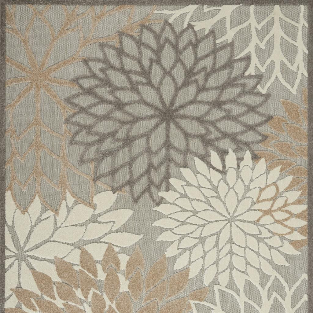 4' X 6' Gray And Ivory Indoor Outdoor Area Rug