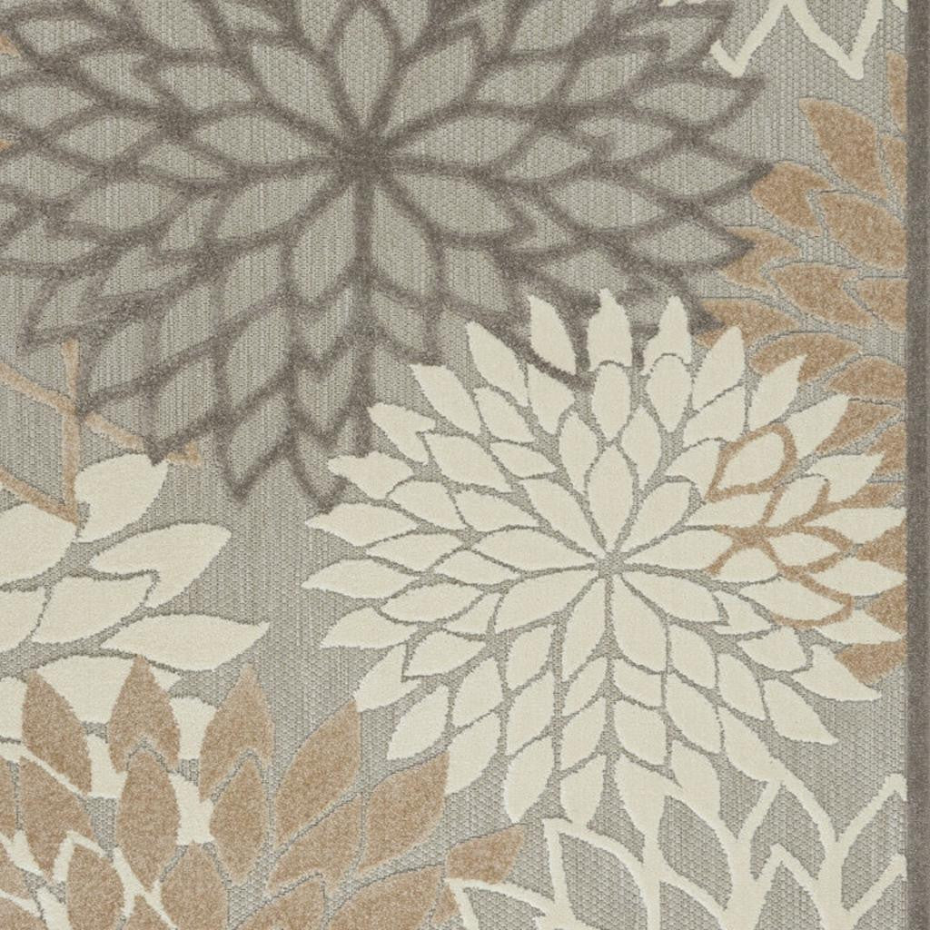 4' X 6' Gray And Ivory Indoor Outdoor Area Rug