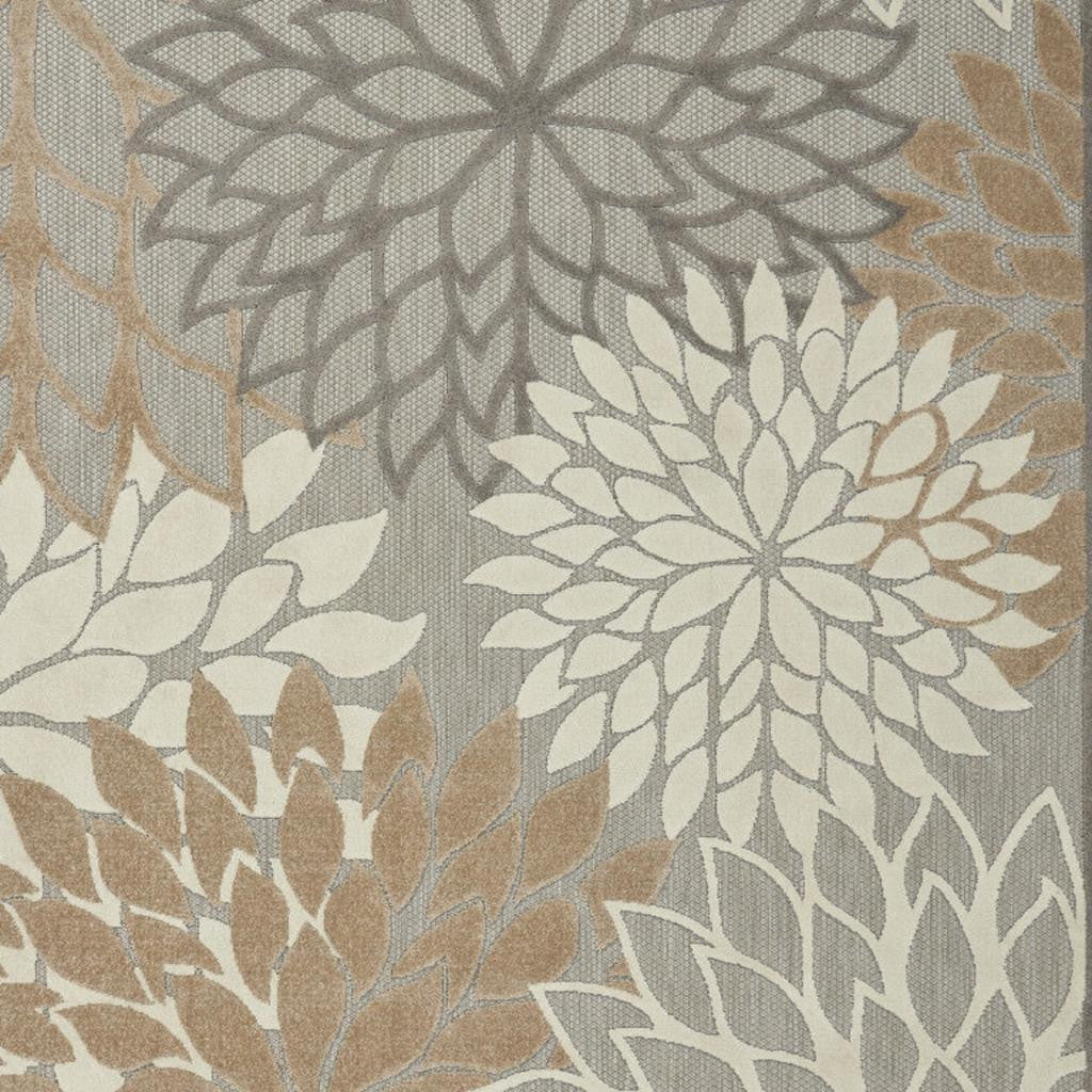 8' X 11' Gray And Ivory Indoor Outdoor Area Rug