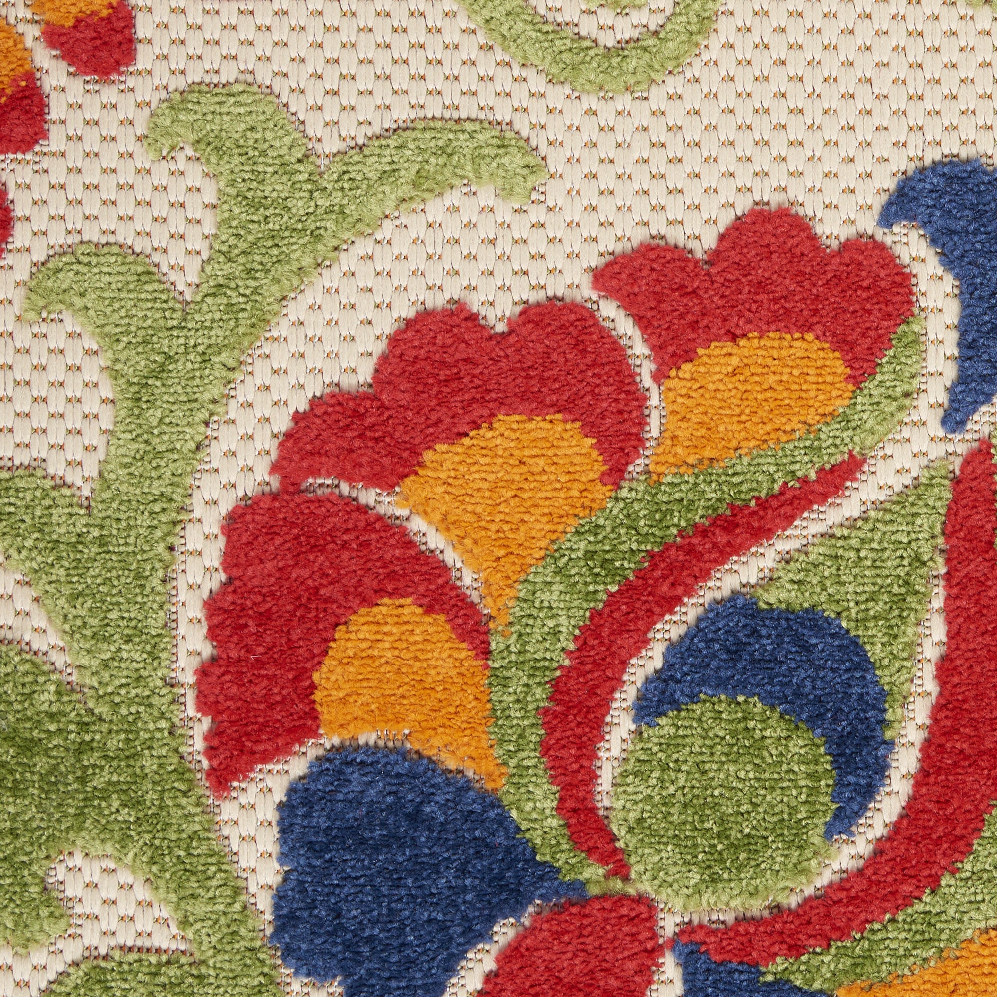 6' X 9' Green And Ivory Indoor Outdoor Area Rug