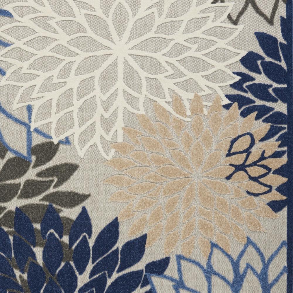 6' X 9' Blue And Gray Indoor Outdoor Area Rug