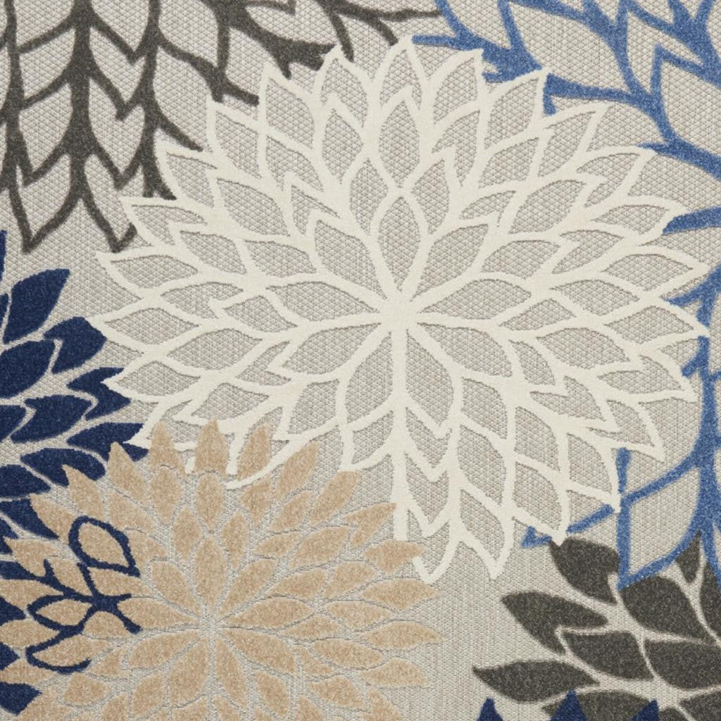 6' X 9' Blue And Gray Indoor Outdoor Area Rug