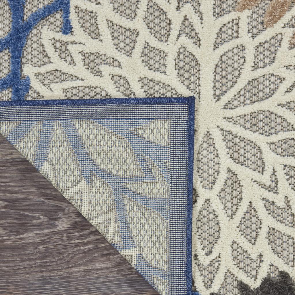 7' X 10' Blue And Gray Indoor Outdoor Area Rug