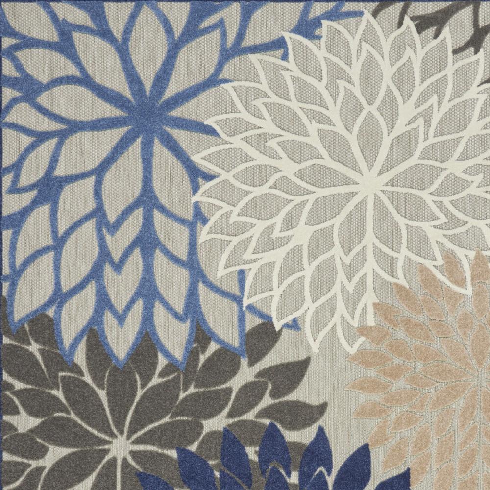 7' X 10' Blue And Gray Indoor Outdoor Area Rug
