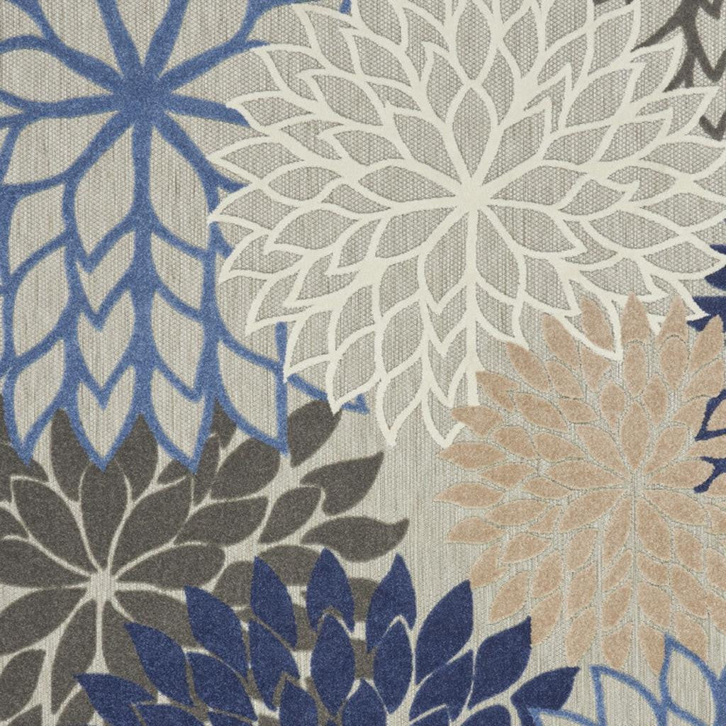 7' X 10' Blue And Gray Indoor Outdoor Area Rug