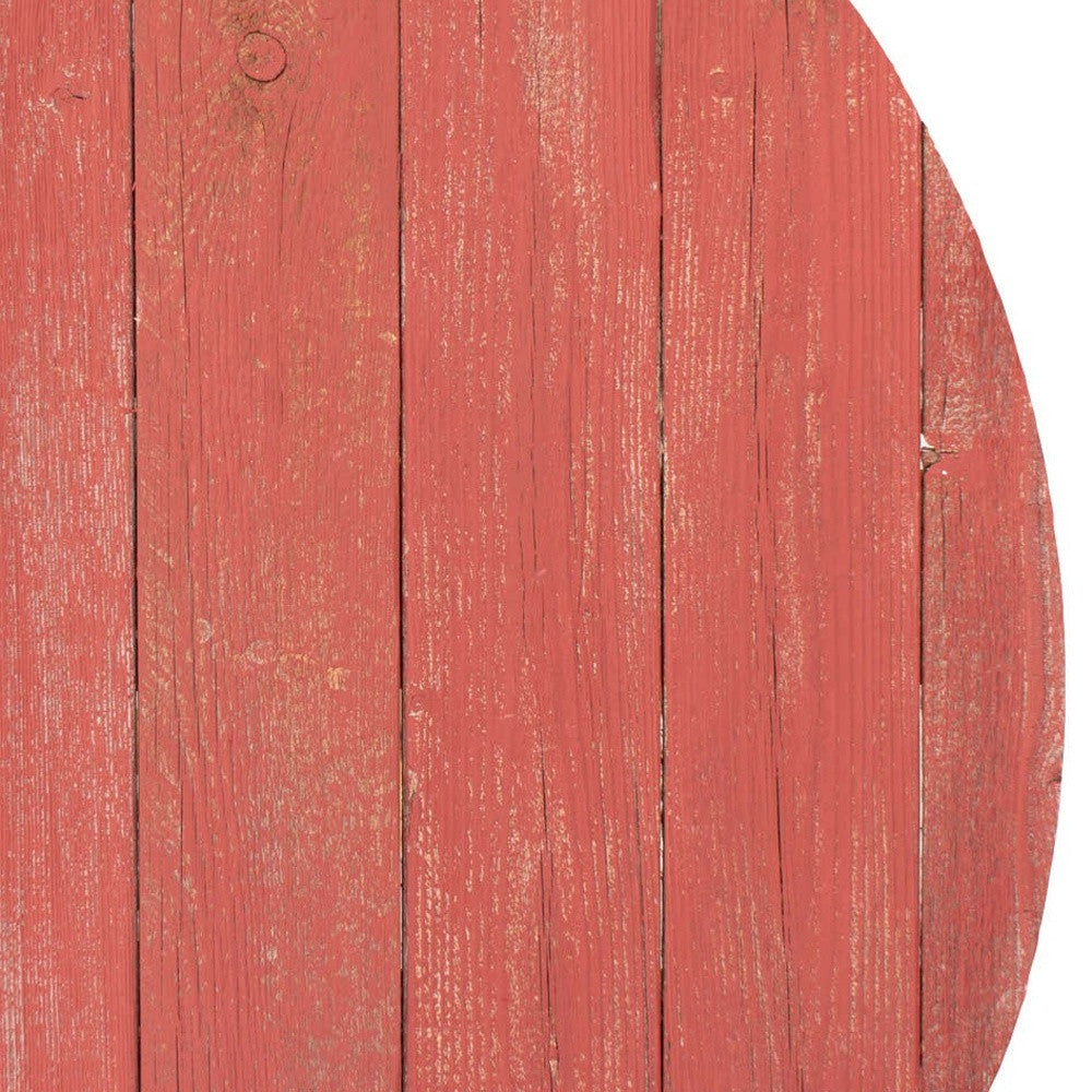 18" X 14" Red Reclaimed Wood Egg Shaped Wall Decor
