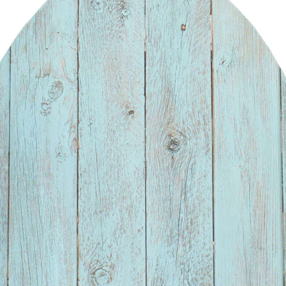 24" X 18" Turquoise Reclaimed Wood Egg Shaped Wall Decor