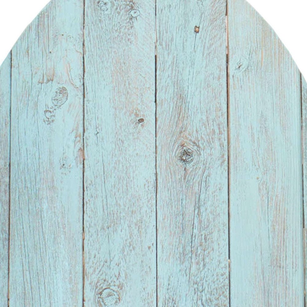 24" X 18" Turquoise Reclaimed Wood Egg Shaped Wall Decor