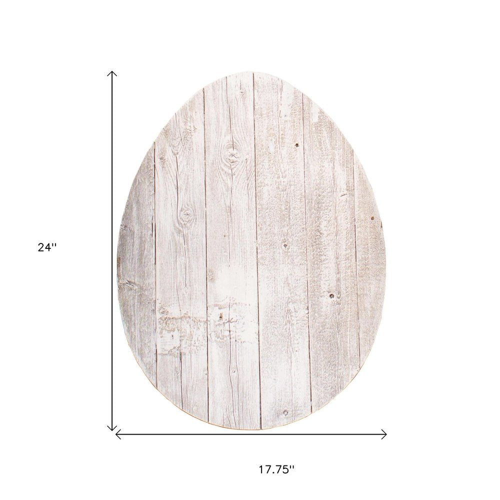24" X 18" White Easter Solid Wood Hanging Dimensional Sculpture