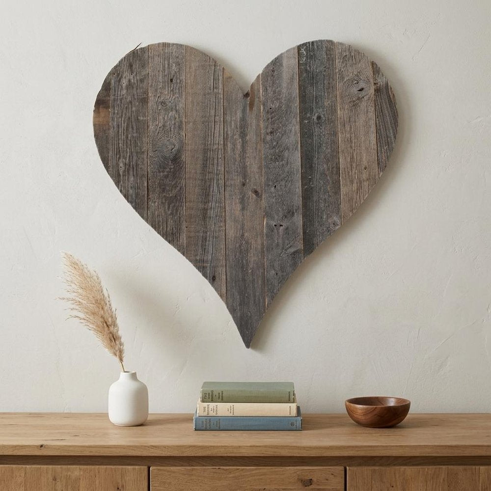 18" Weathered Gray Reclaimed Wood Heart Wall Decor